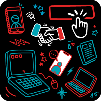 Graphic of office icons